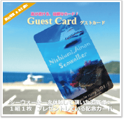 裏が空ける綺麗な記念カード。綺麗なサンゴなどをモチーフにして、毎年デザインを変えています。